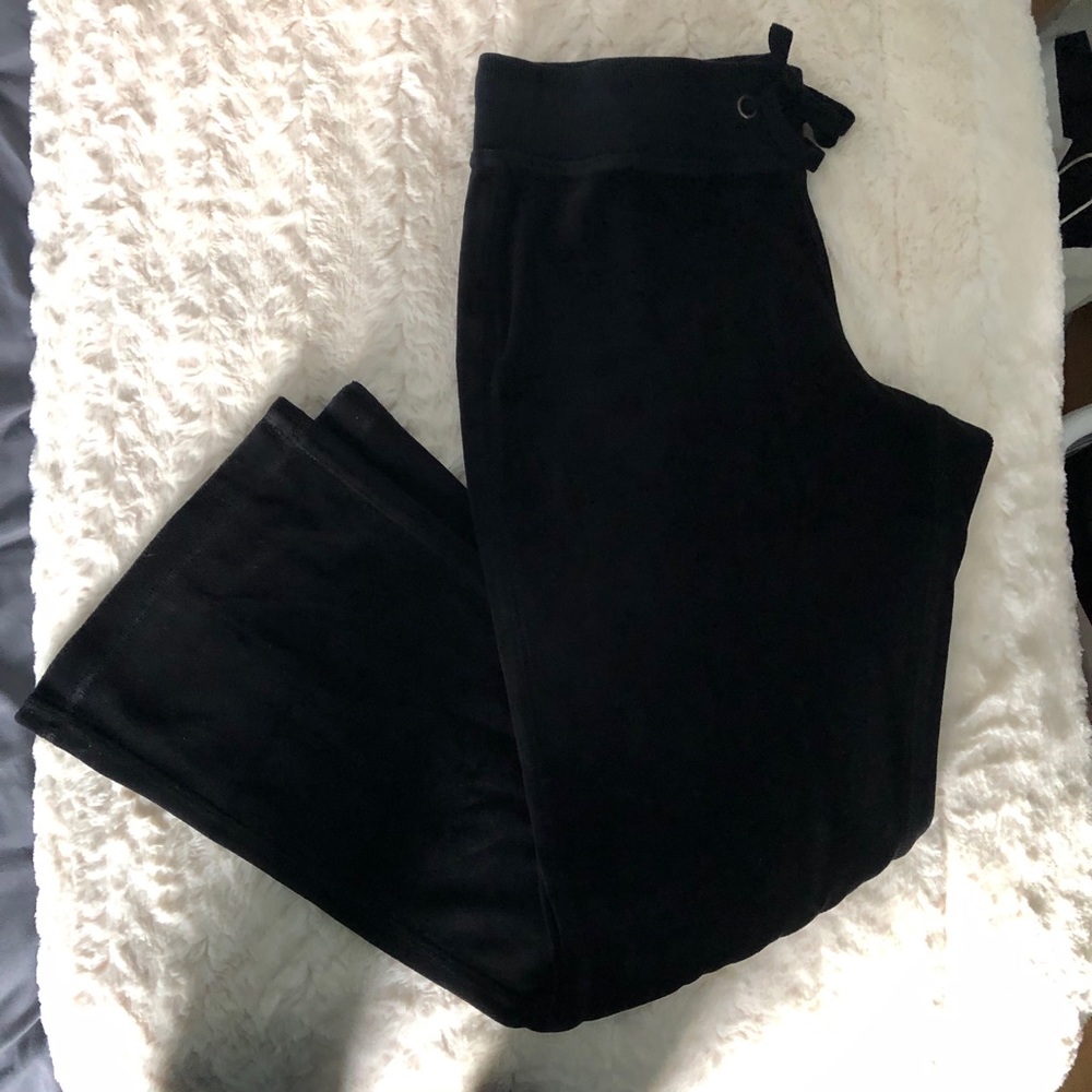TEK Gear Fit & Flare Black Velour Yoga Pants